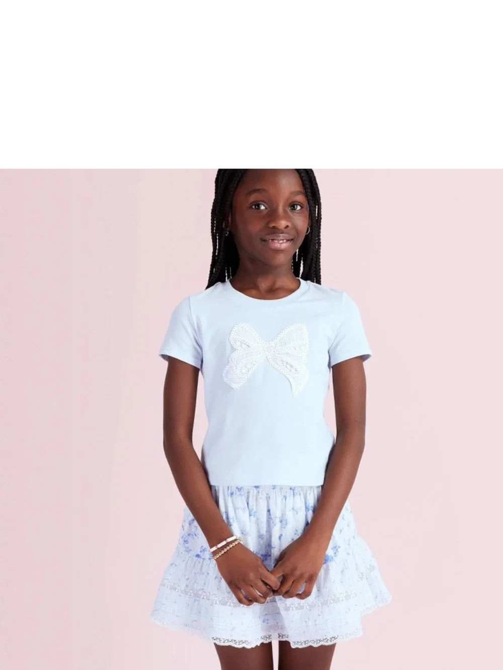 Maeve Bow Appliqué T-Shirt from LoveShackFancy x Target (blue, girl S)
